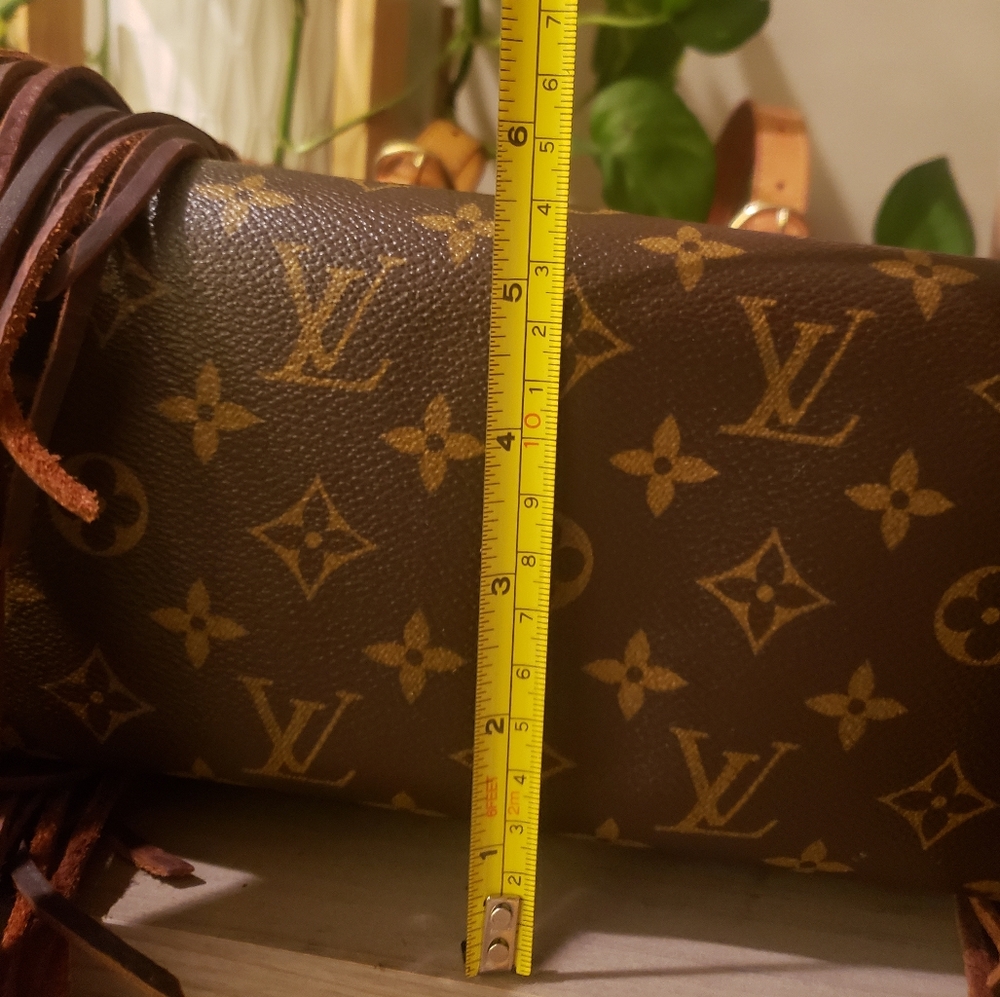 Louis Vuitton Brown Monogram Fringe Tote with Tan Straps - Picture 12 of 13